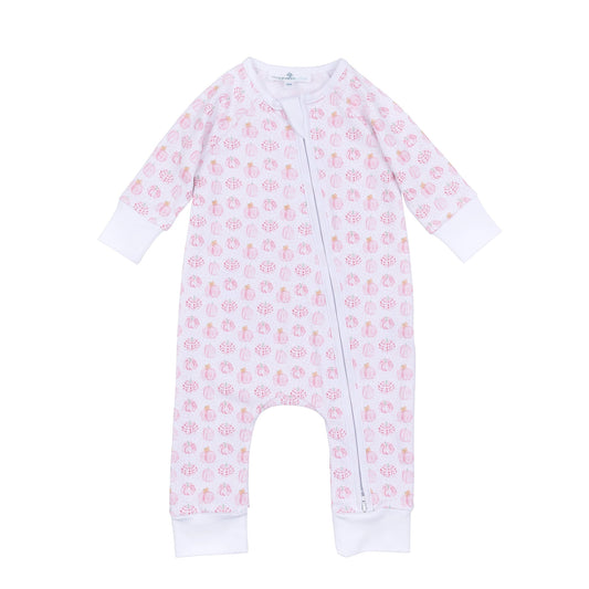 Precious Pumpkins Zipper Playsuit - Pink