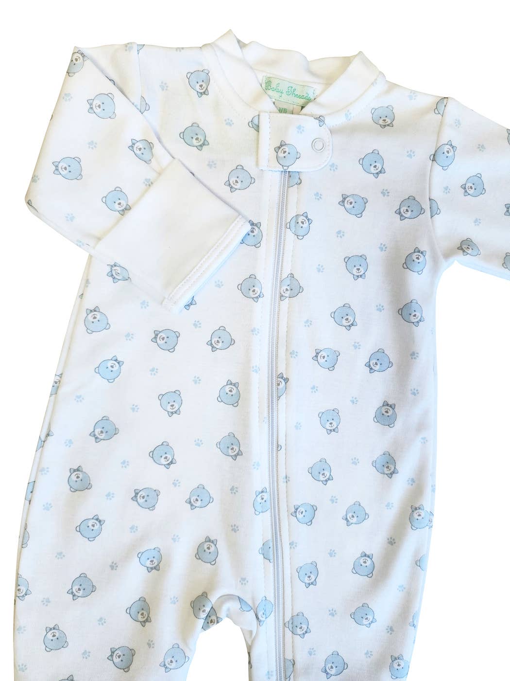 Blue Bears Print Print Baby Pima Cotton Footie