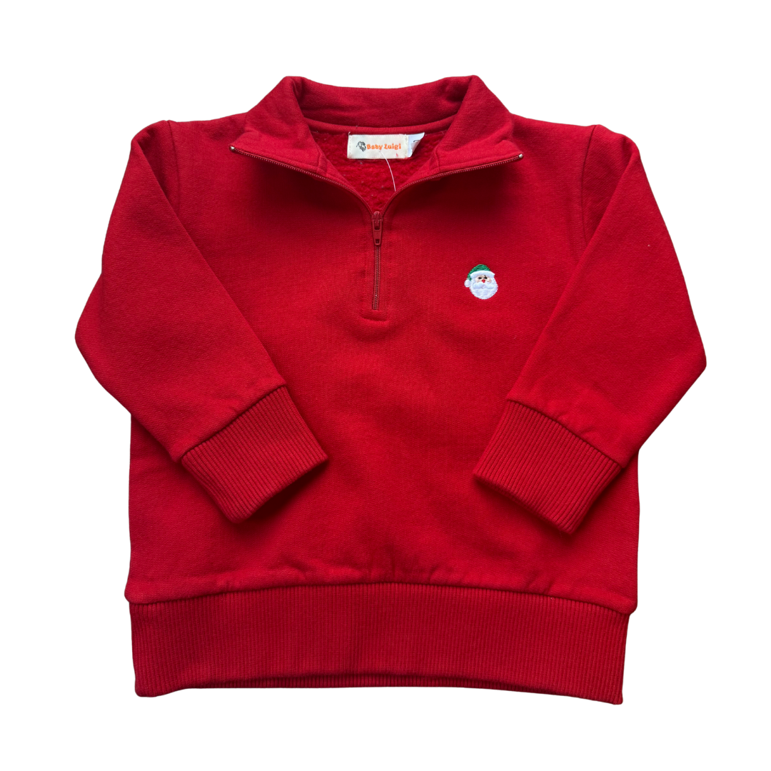 Quarter Zip Pullover - Red Santa