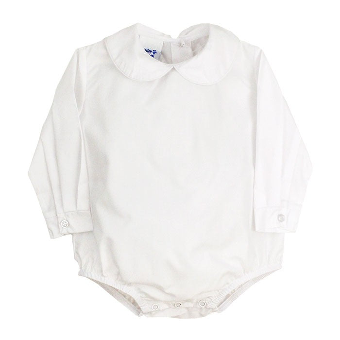 *PRE-ORDER* Long Sleeve Boys Button Back - White