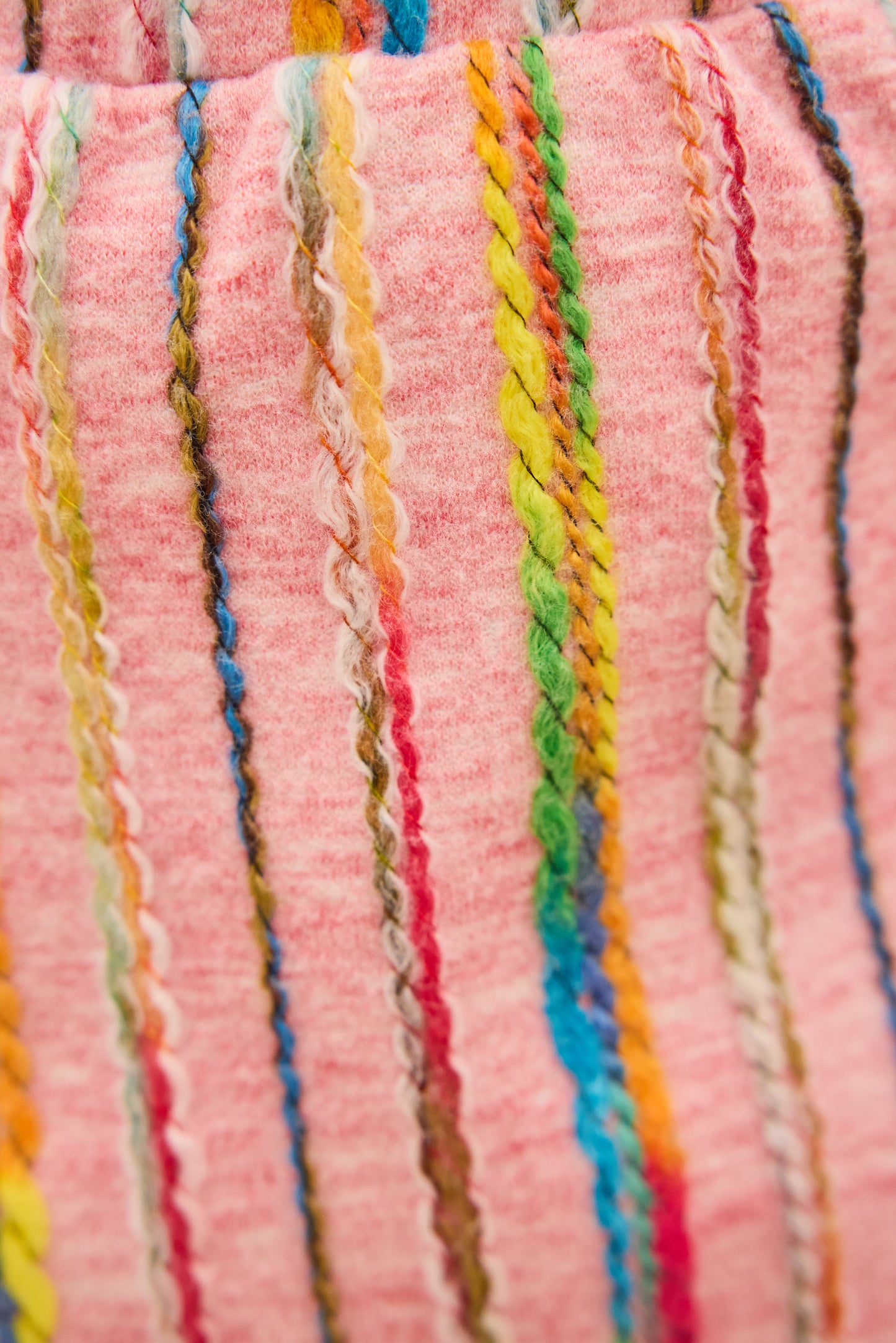 Mini Skirt - Wavy Pink Multi Wool