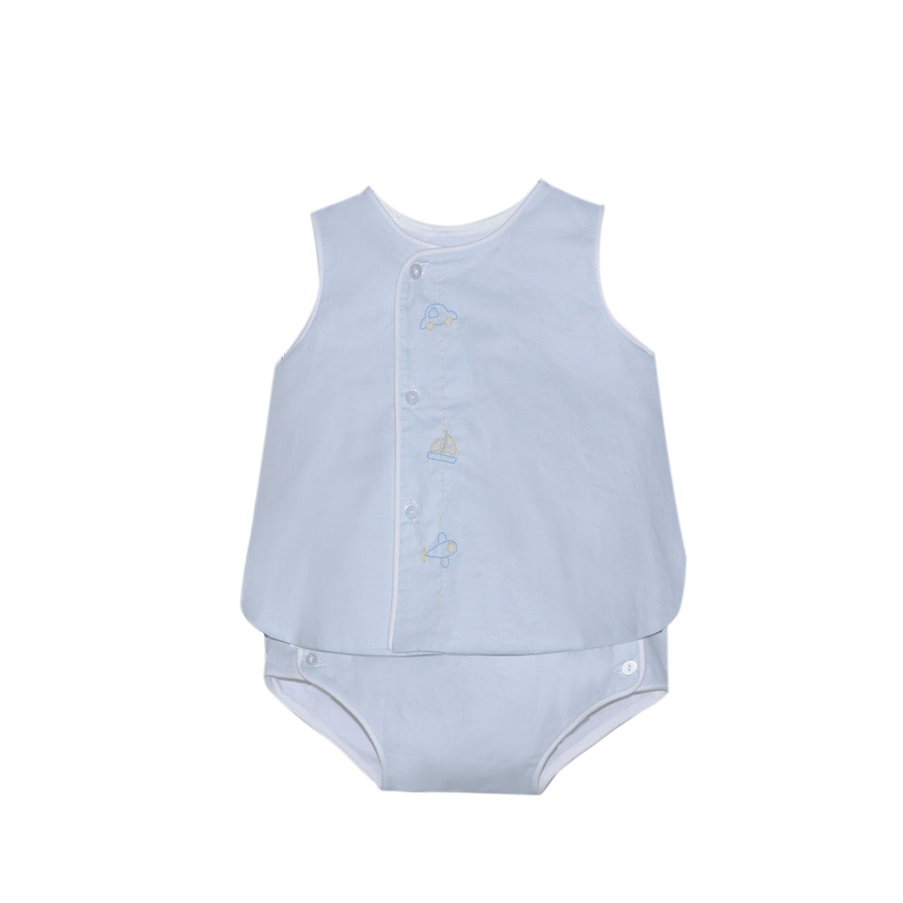 Blue Blanche Diaper Set - Transportation