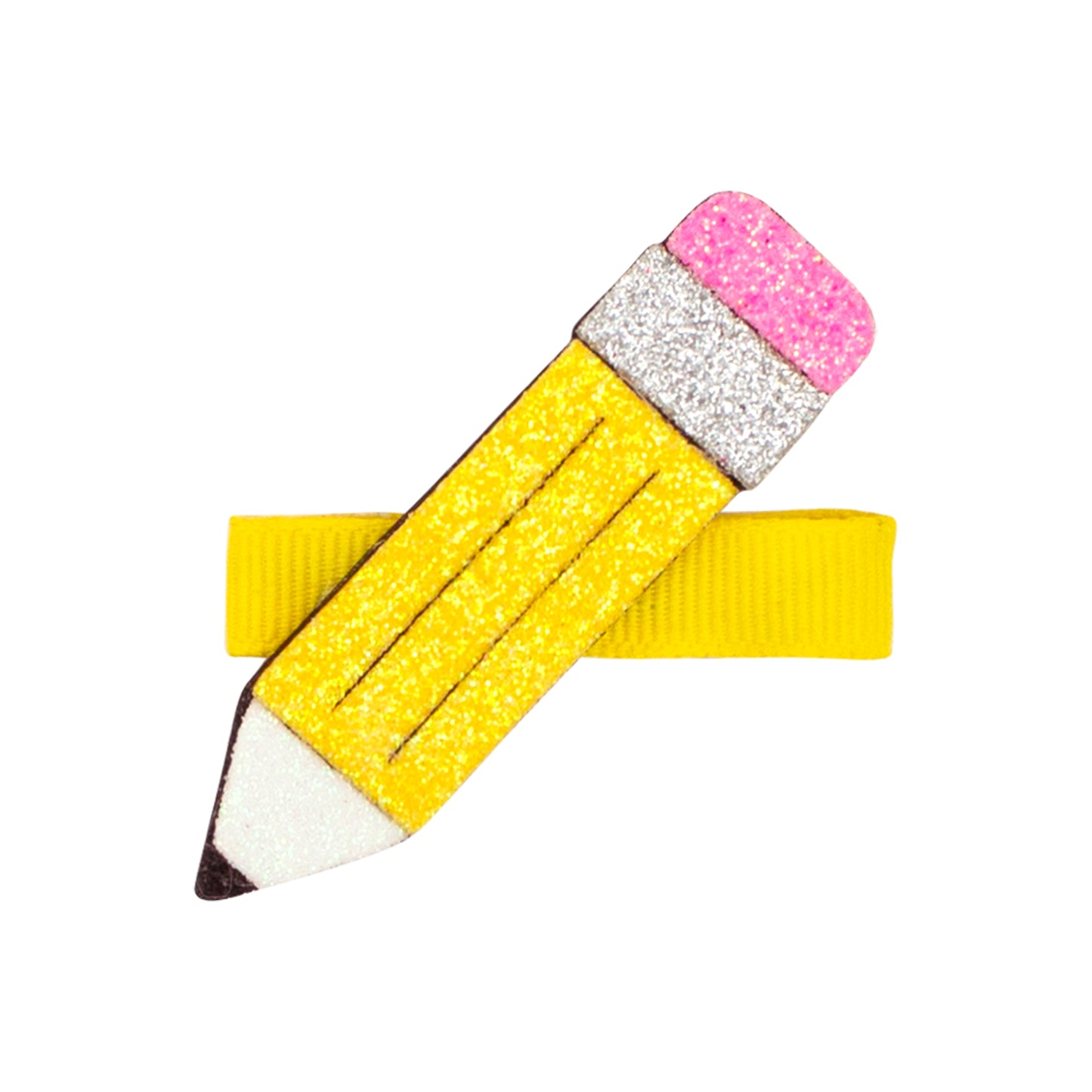 Layered Glitter School-themed Girls Pencil Hair Clip