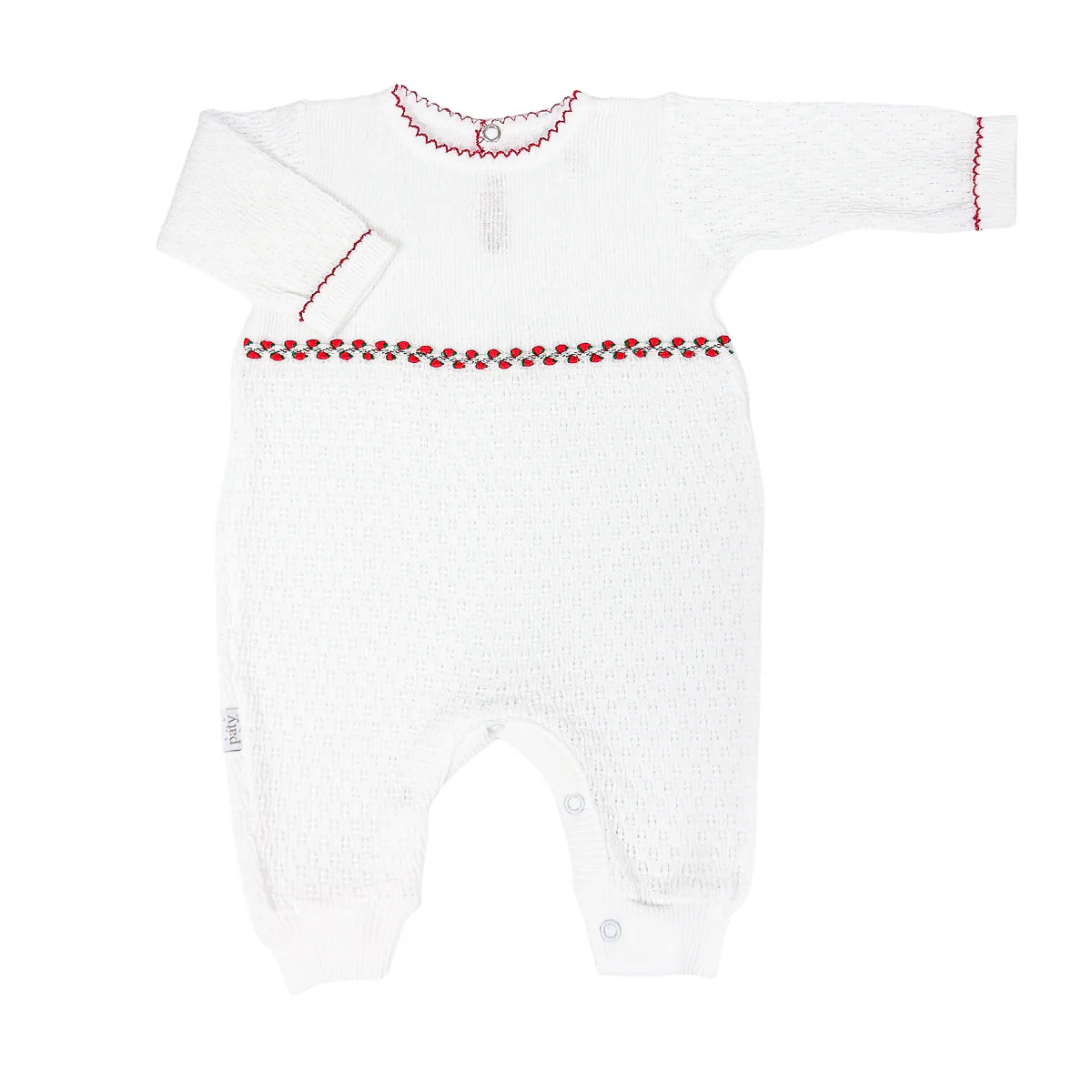 Knit Ruth Romper - Red Trim