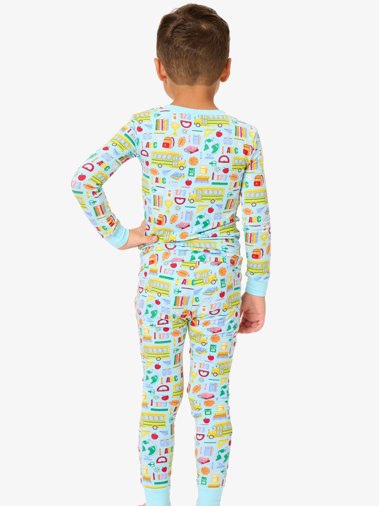 SoftSnooze™ Kids Bamboo Viscose Classroom Crew Long Sleeve Pajama Set