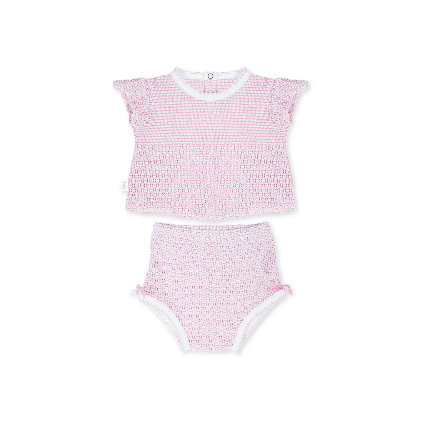 2 PC Flutter Sleeve Diaper Set with Bows