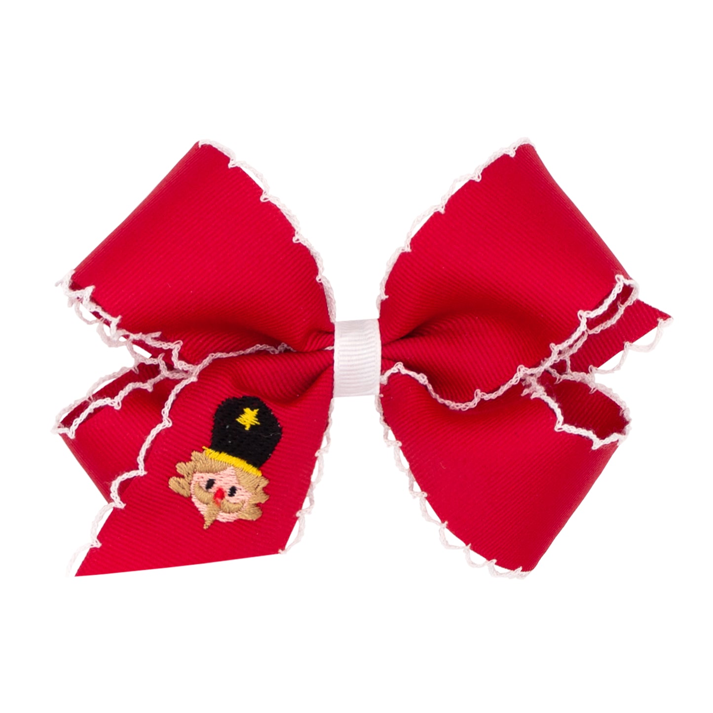 Red Embroidered Nutcracker Bow