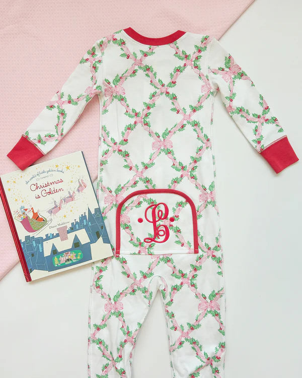 Noelle`s Night Night Footed - Holly-Day/Richmond Red