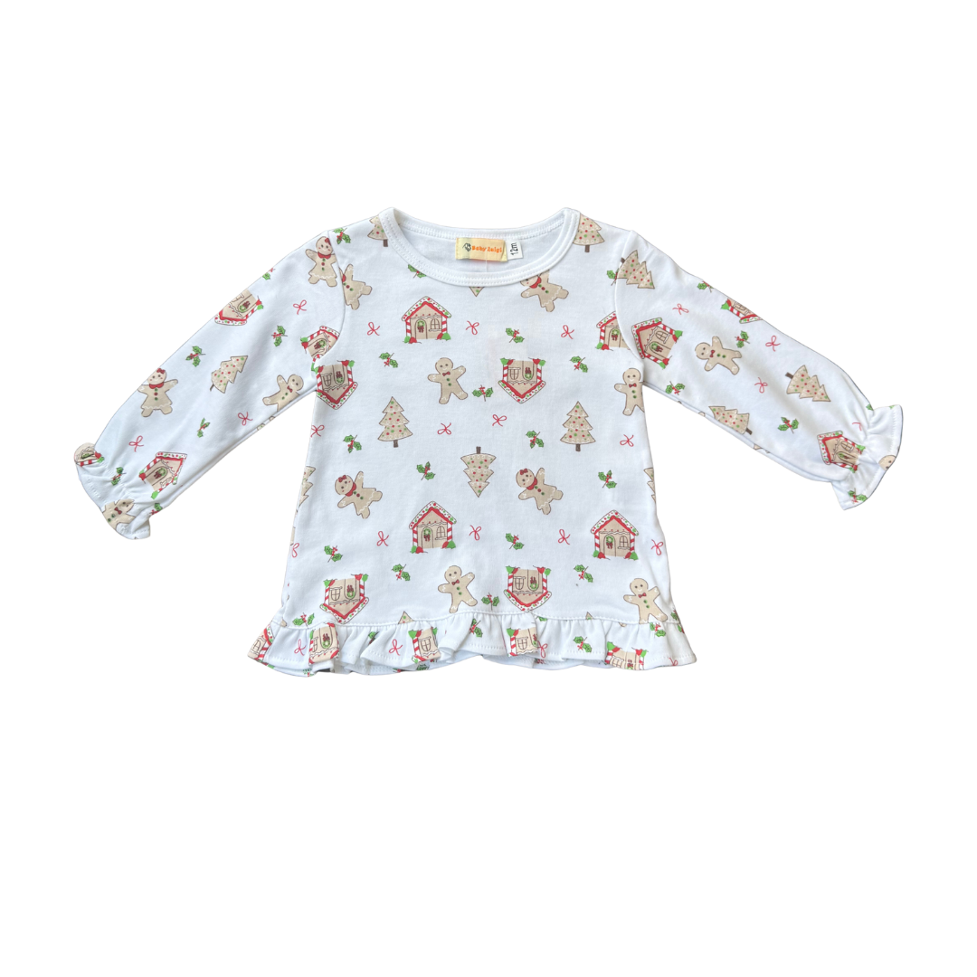 Gingerbread Ruffle Swing Top