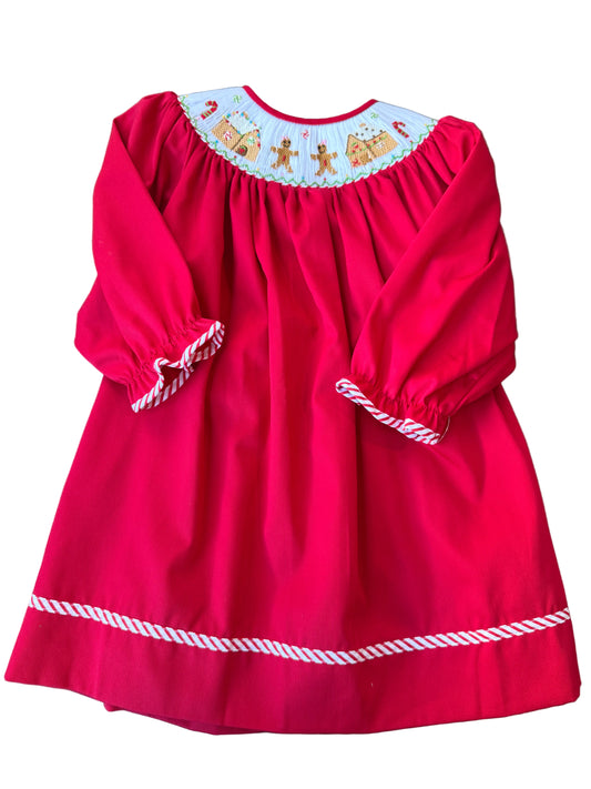 Emma Smocked Bishop Dress - Gingerbread