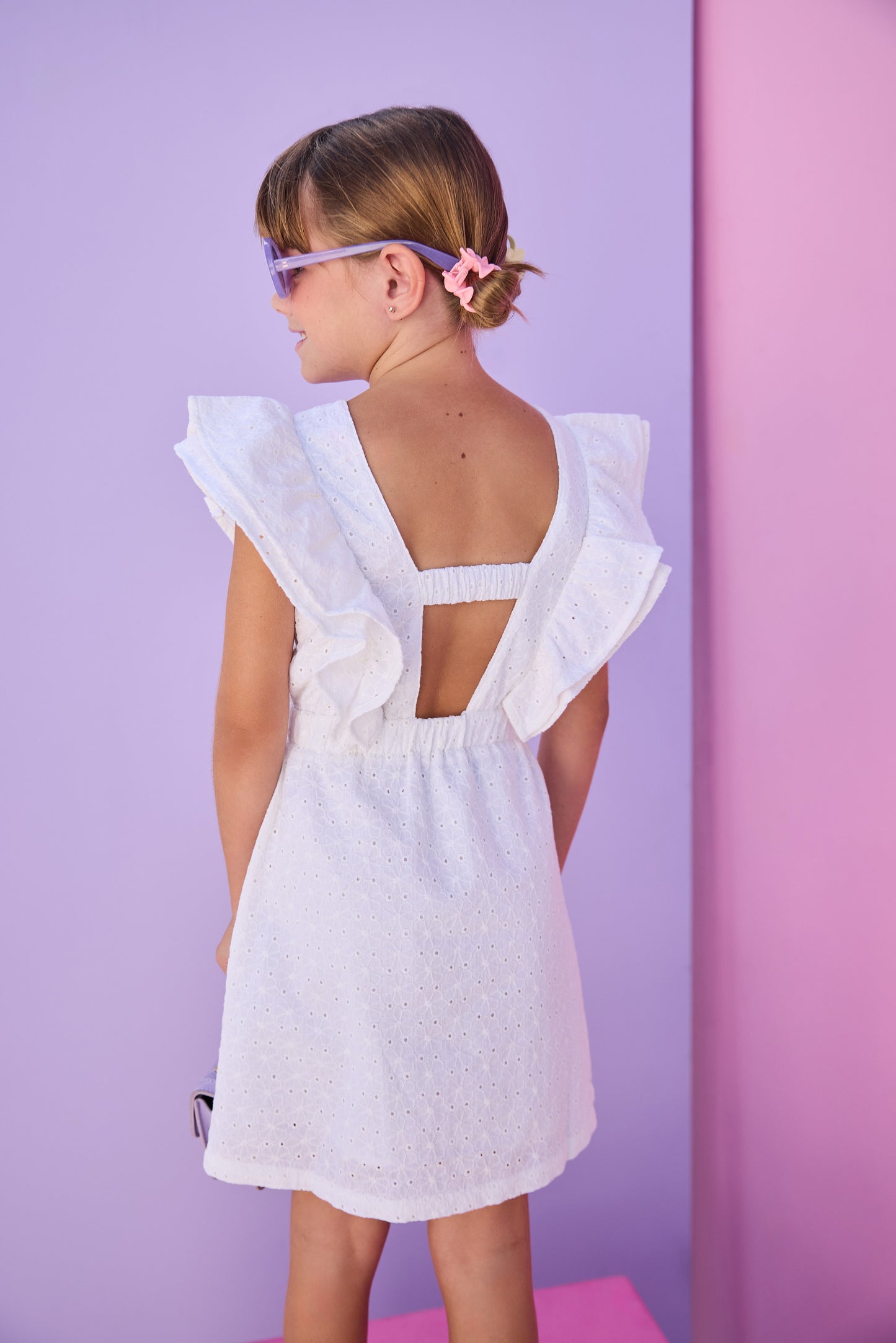 Sadie Dress - White Trellis Jacquard