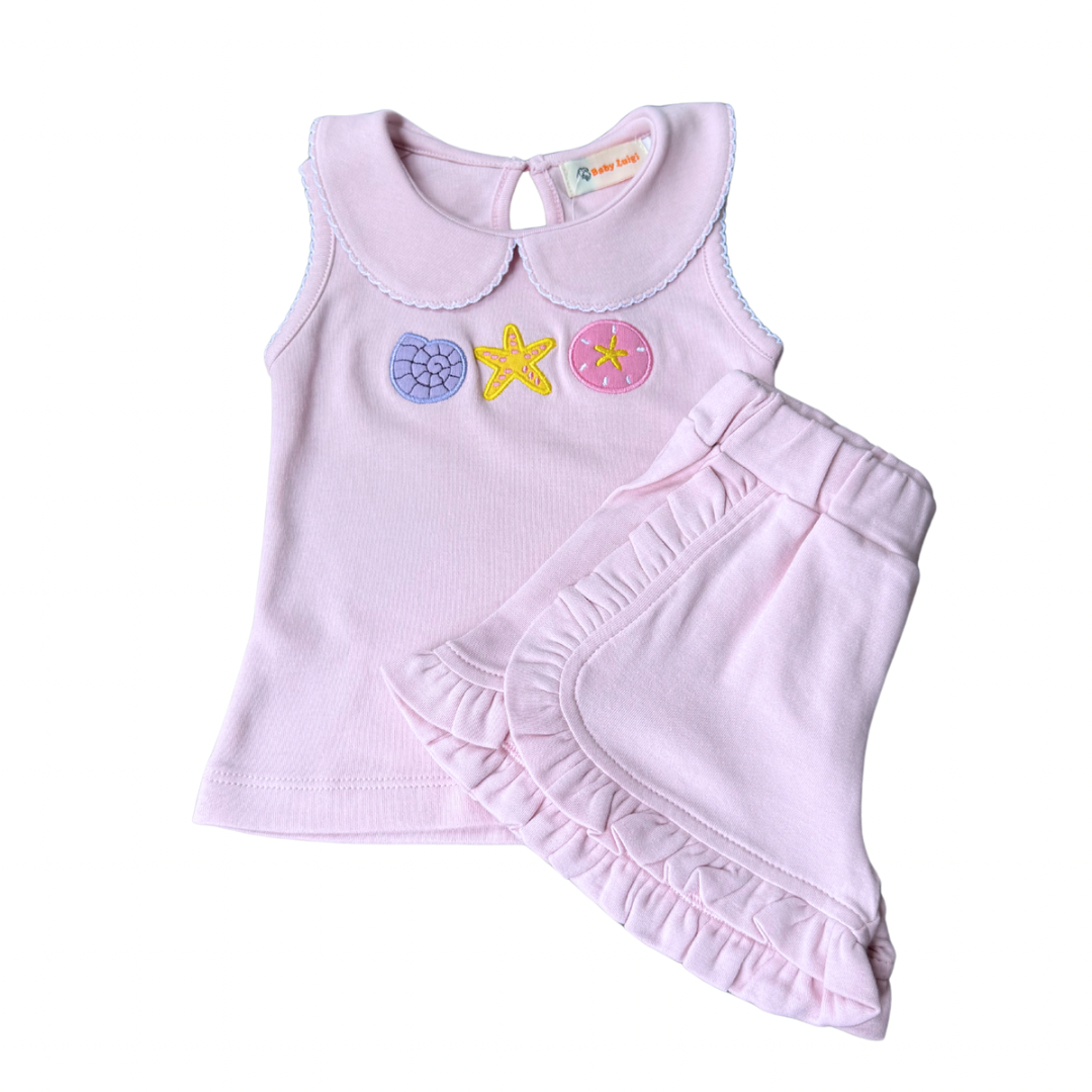 Light Pink Ruffle Shorts