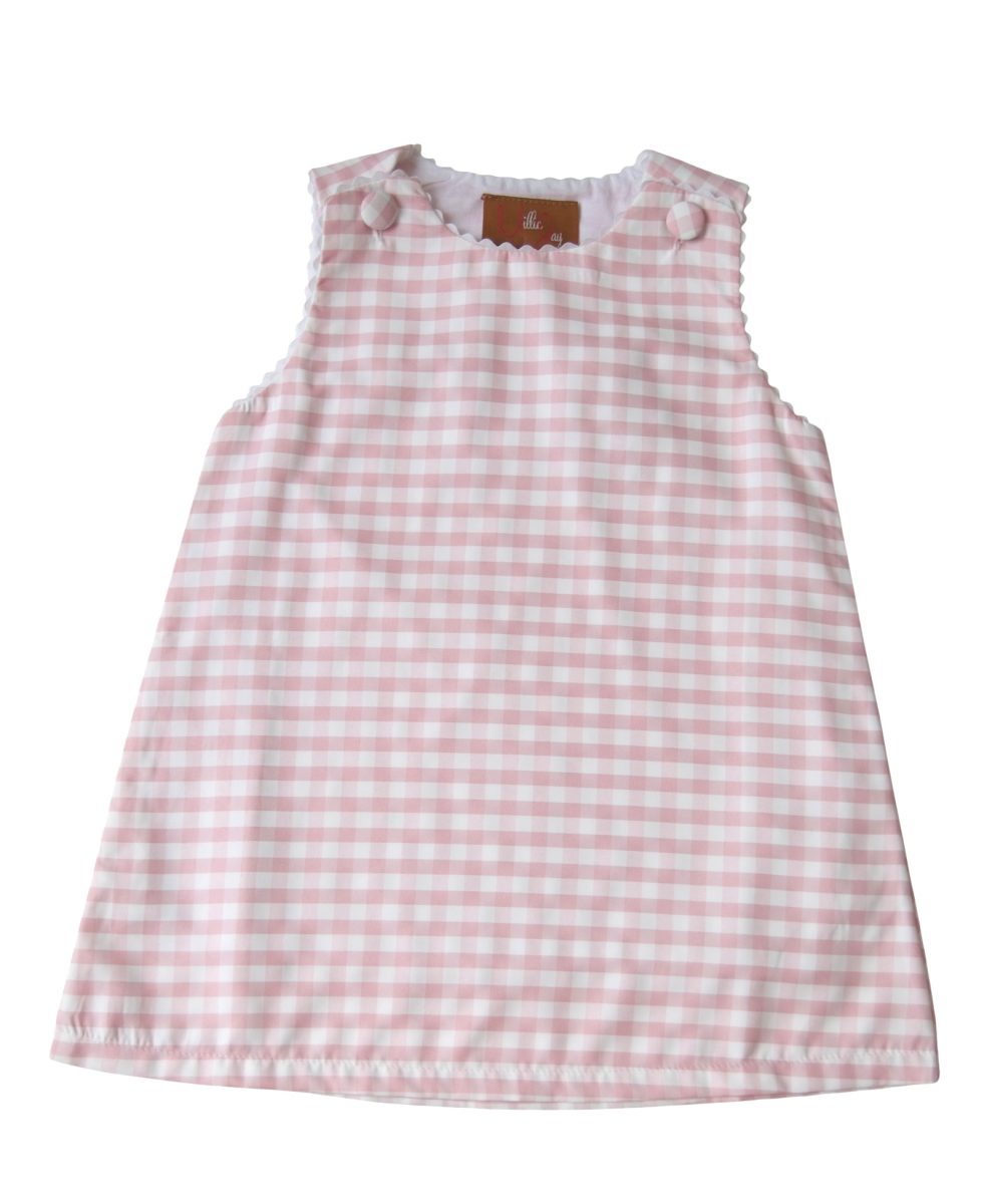 Addison A-line Dress- Pink Gingham