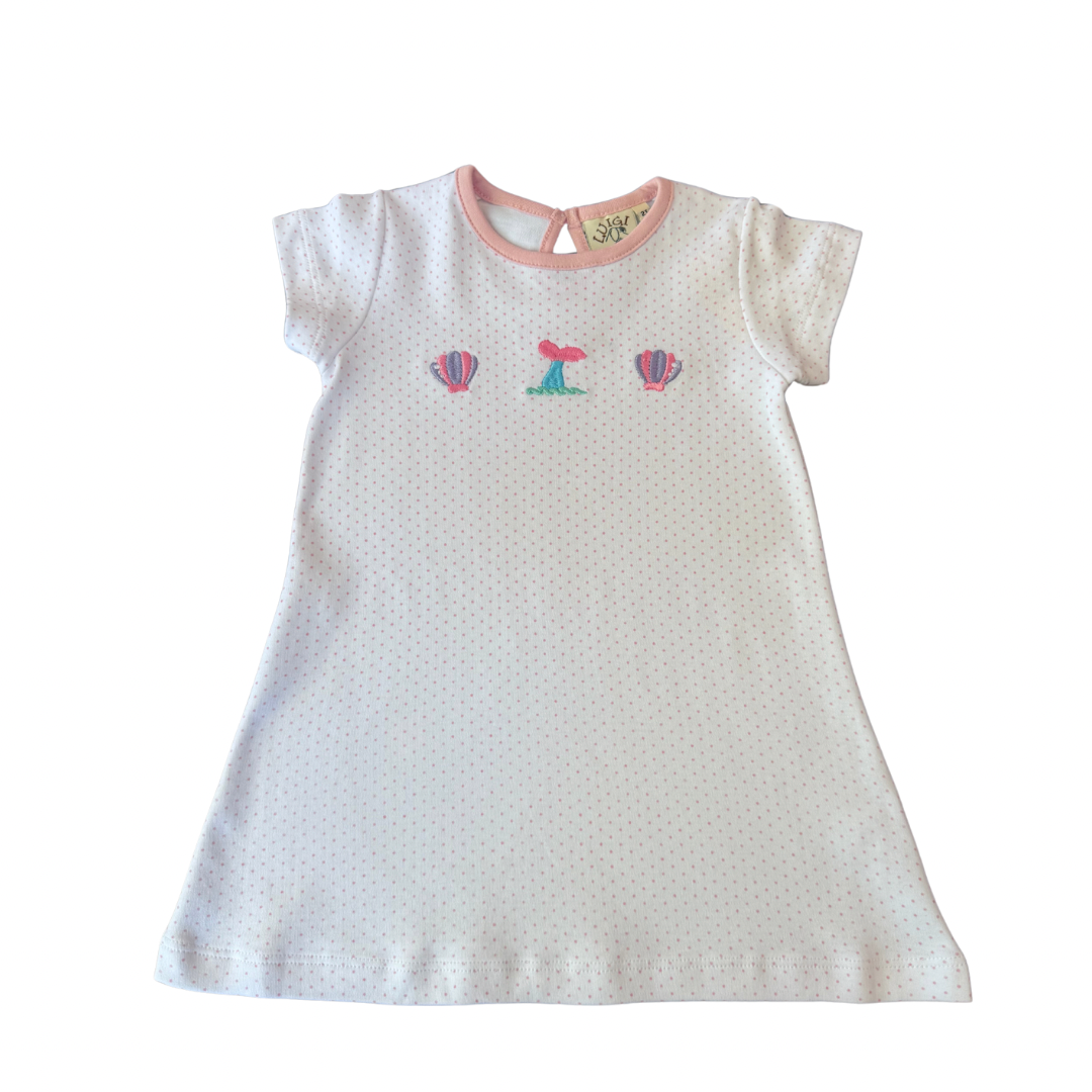 Pink Polka Dot Dress - Mermaid Shells