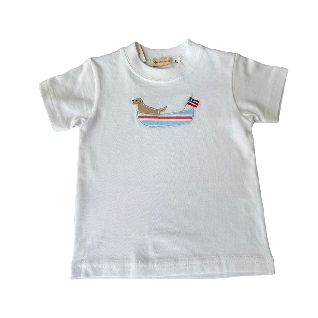 Lab on Boat White SS Tee