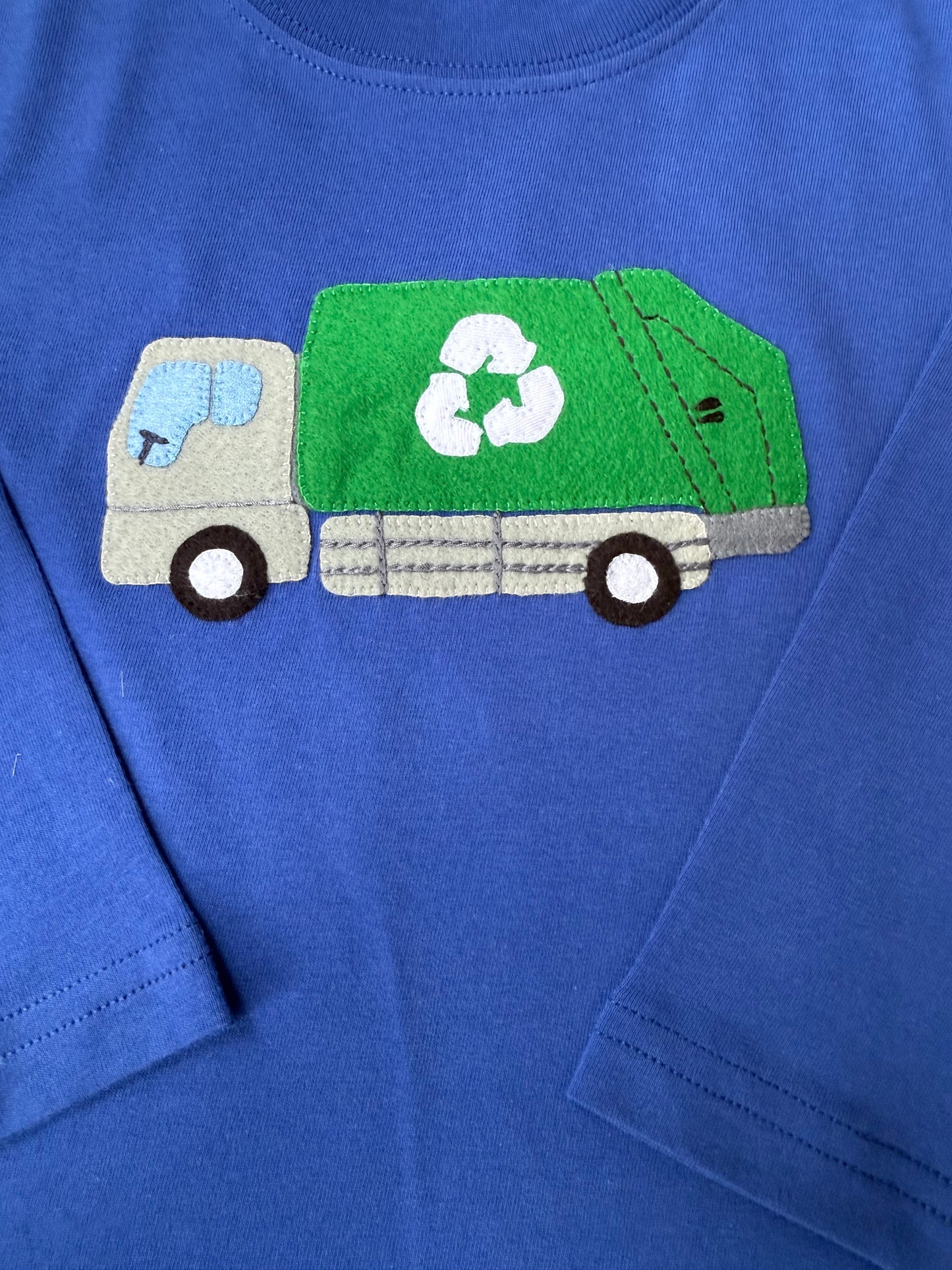 Royal Blue Garbage Truck LS Tee