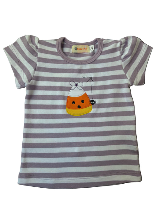 Lavender Stripe Candy Corn SS Tee