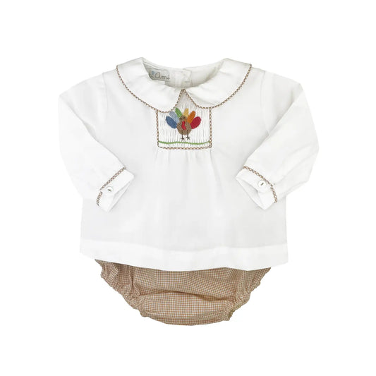 Turkey Smocked Diaper Set