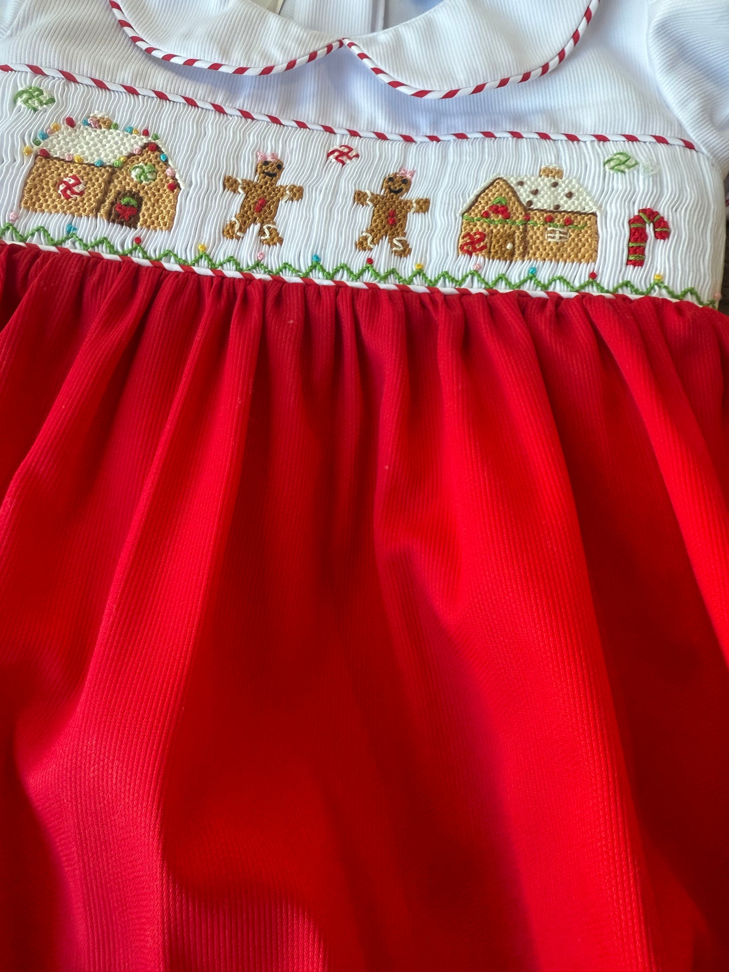 Rosie Smocked Bubble - Gingerbread