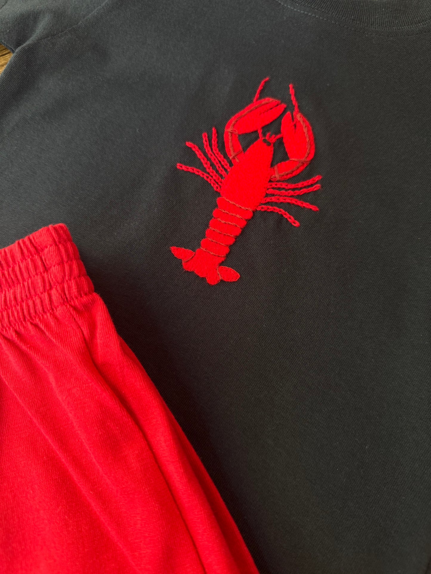 Navy SS Tee with Lobster