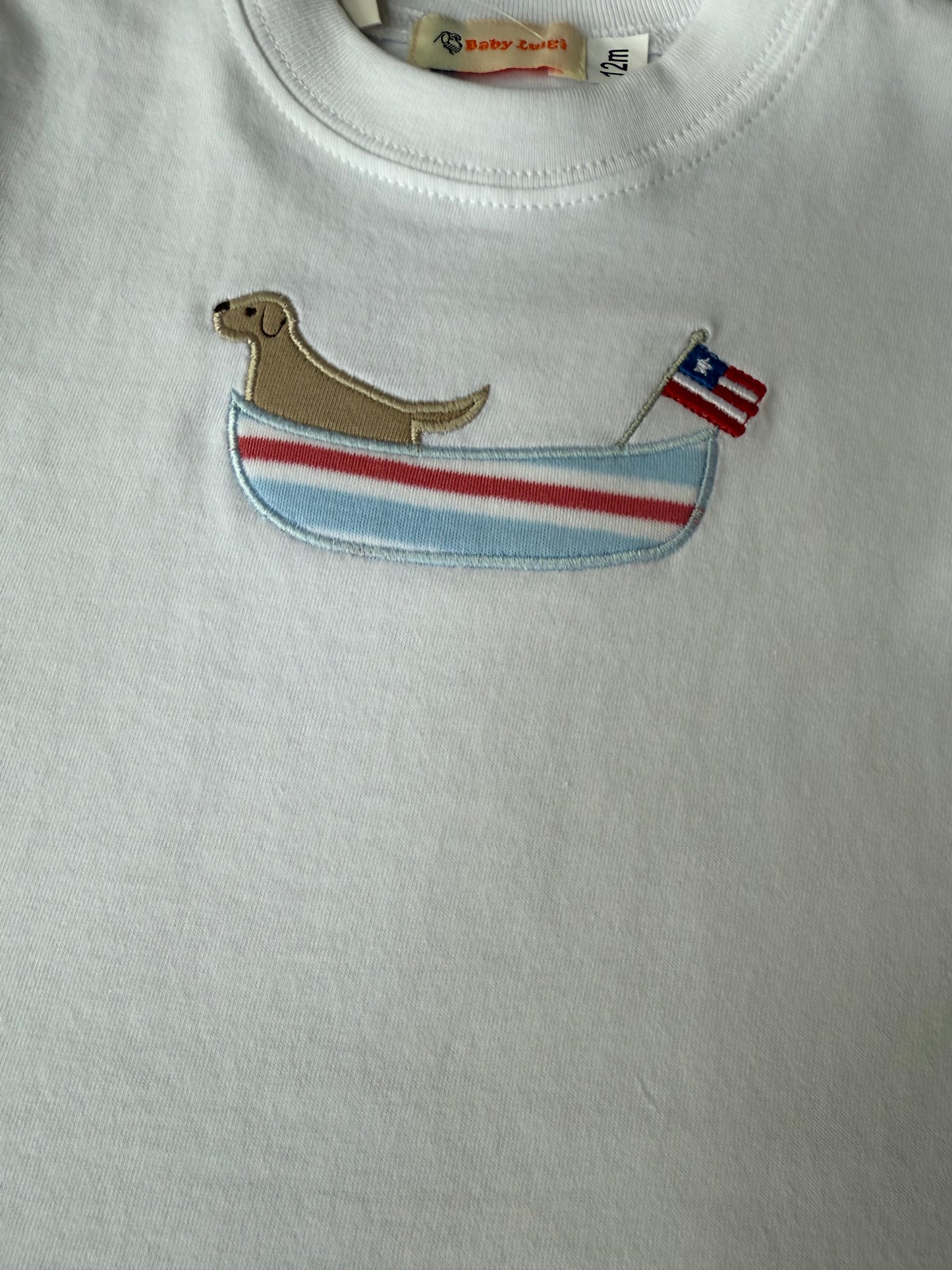 Lab on Boat White SS Tee