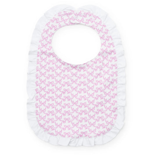 Ruffled Girls' Bib - Pretty Pink Bows