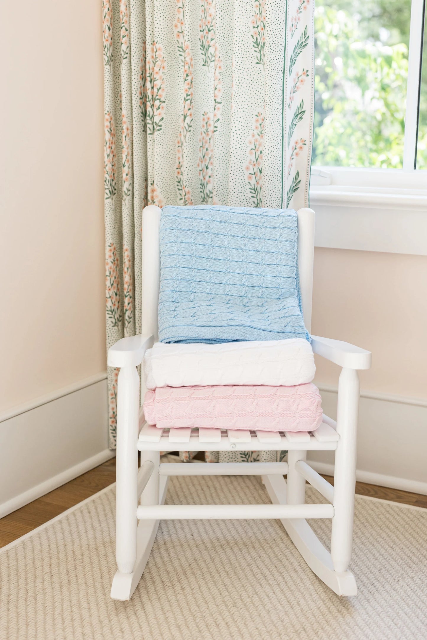 Cable Knit Blanket - White