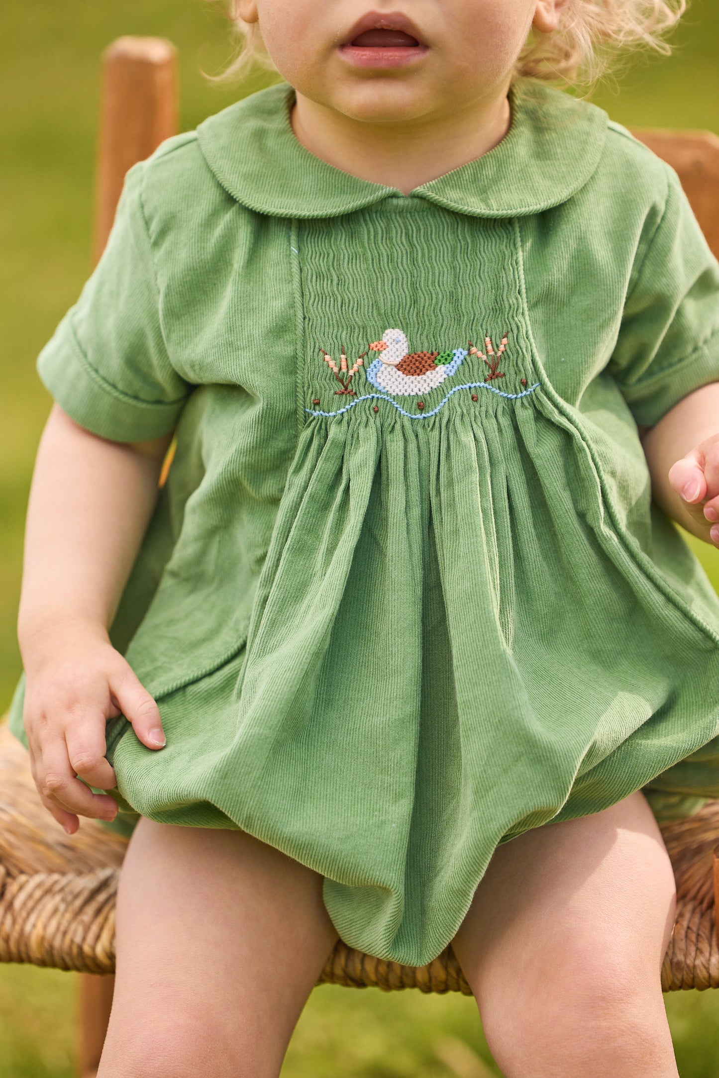 Chest Smocked Bubble - Mallard