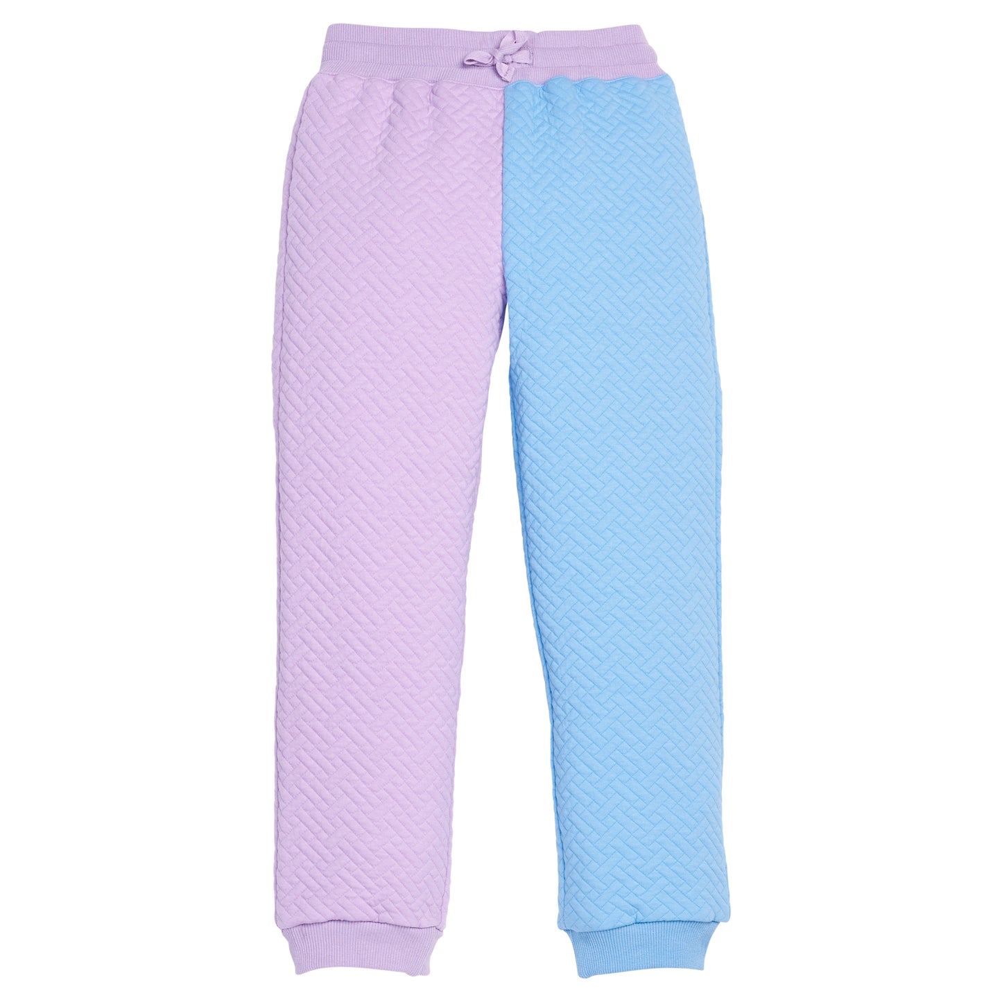 Color Block Joggers - Lavender & Blue Quilted Trellis