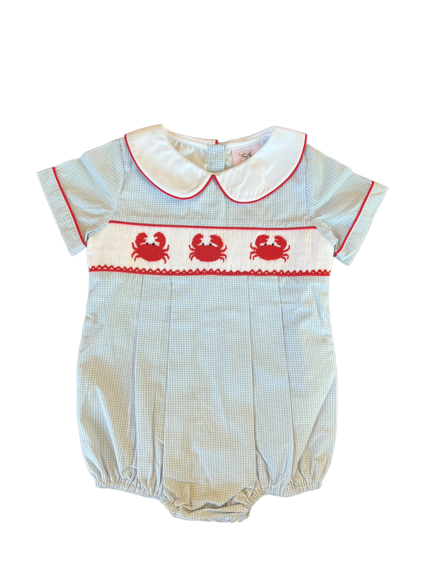 Crabby Boy Smocked Bubble