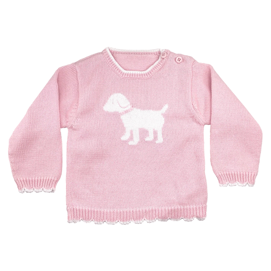 Pink Dog Knit Sweater