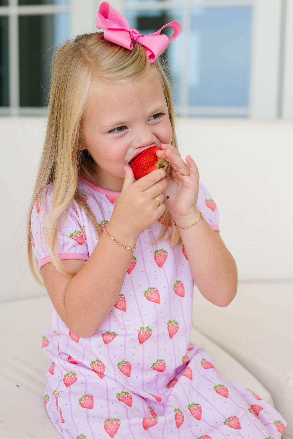 SS Play Dress - Strawberry Stripes