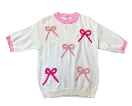 SS Sweater - Pink Bows