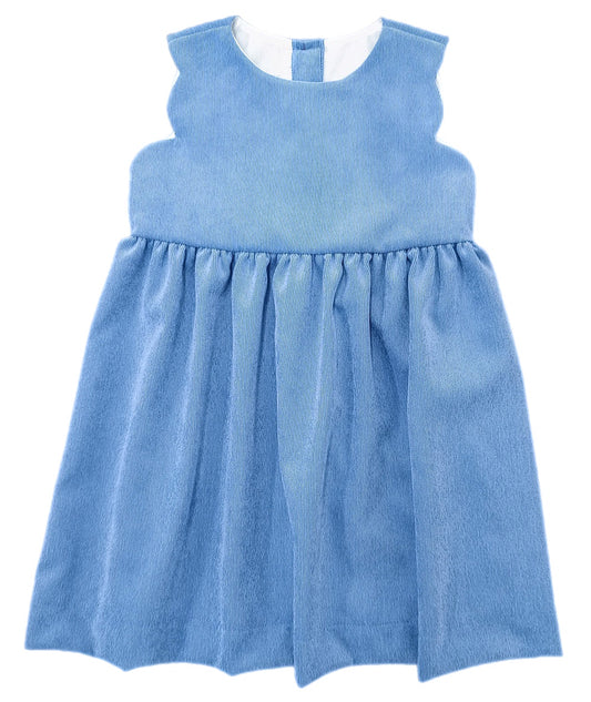 Savannah Scalloped Jumper, French Blue Cord
