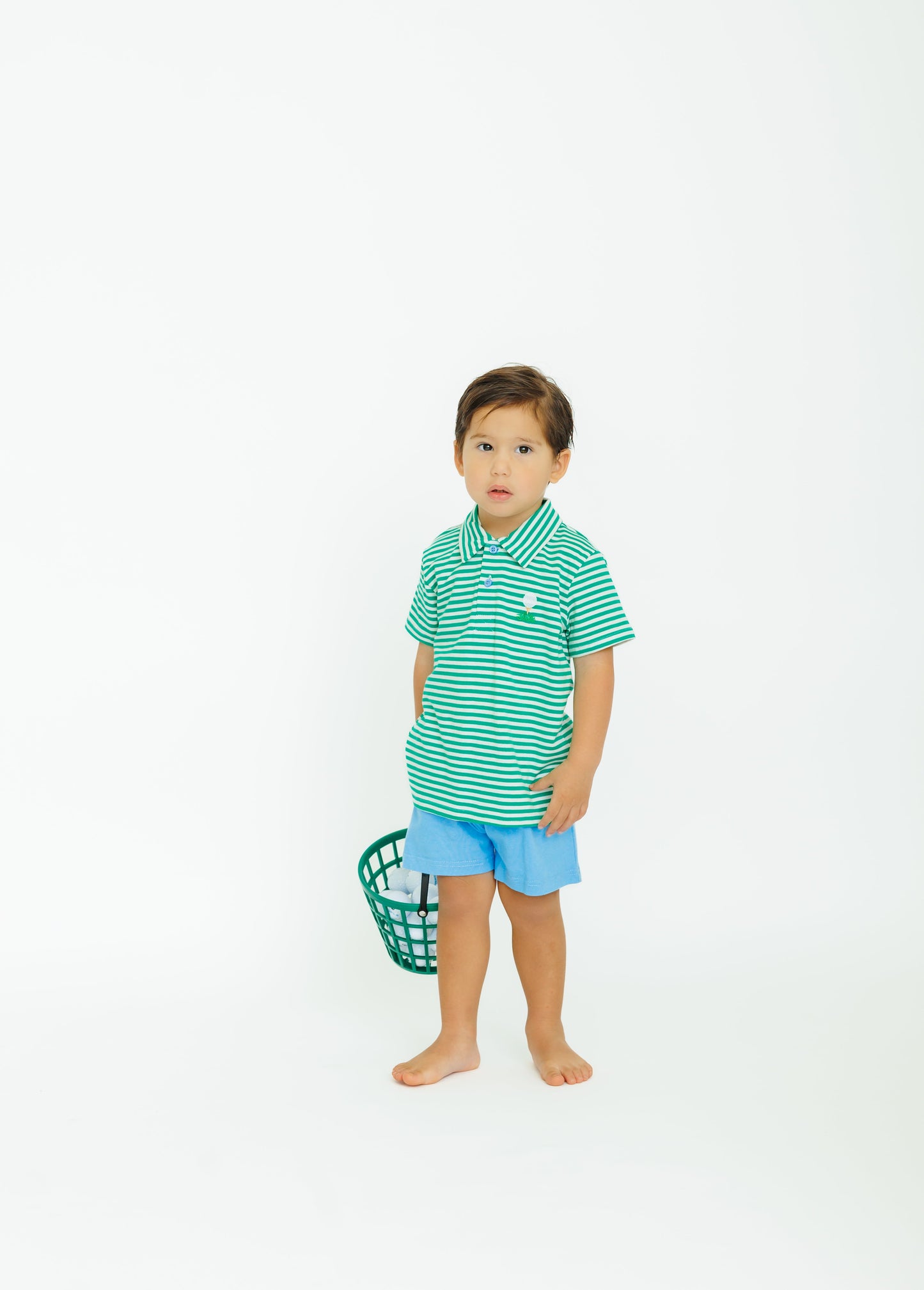 Green Stripe Golf Polo