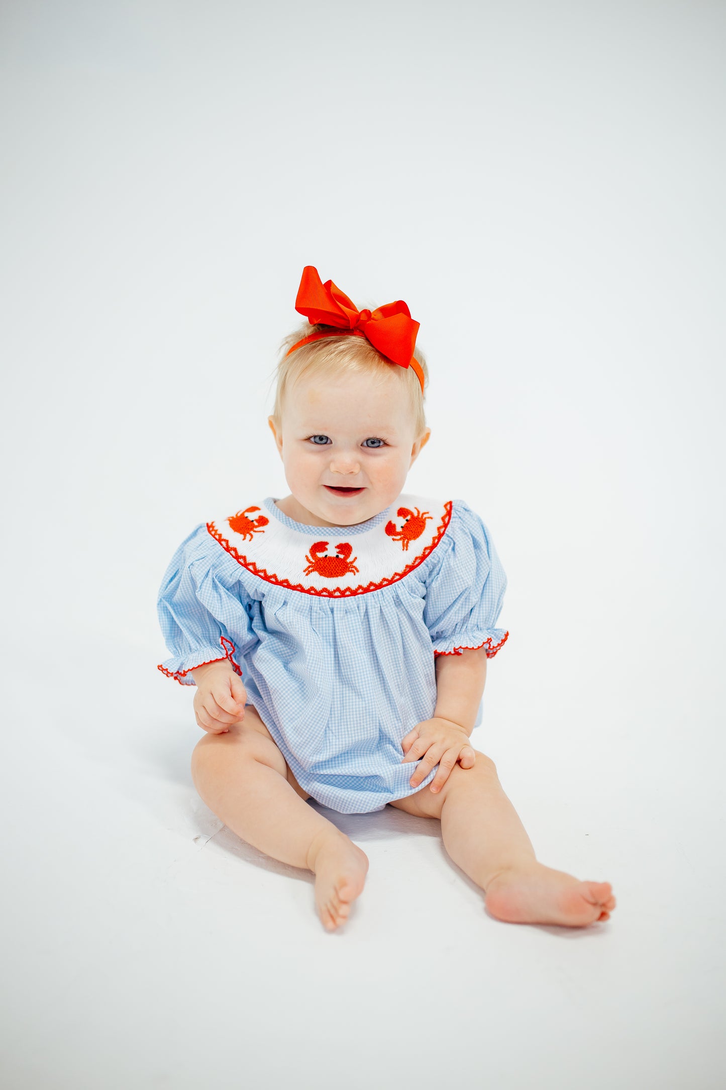 Crabby Smocked Girl Bubble