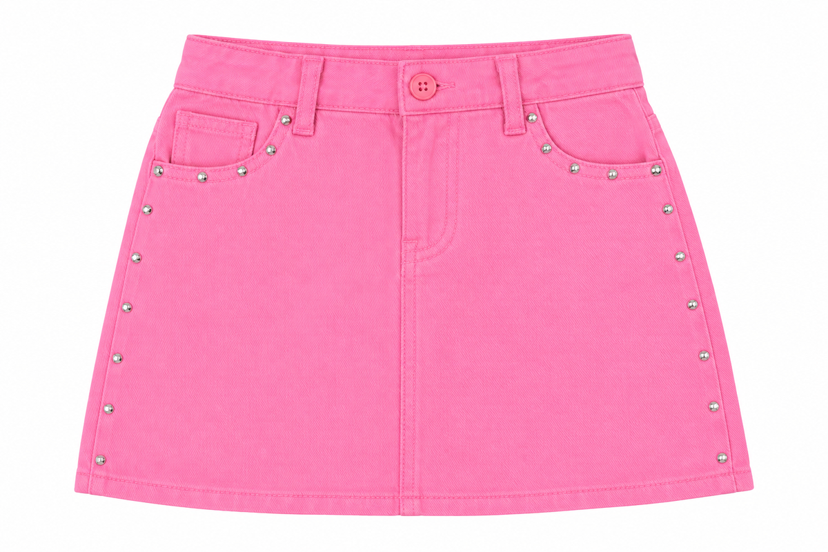 Stud Skirt- Pink Sandwash