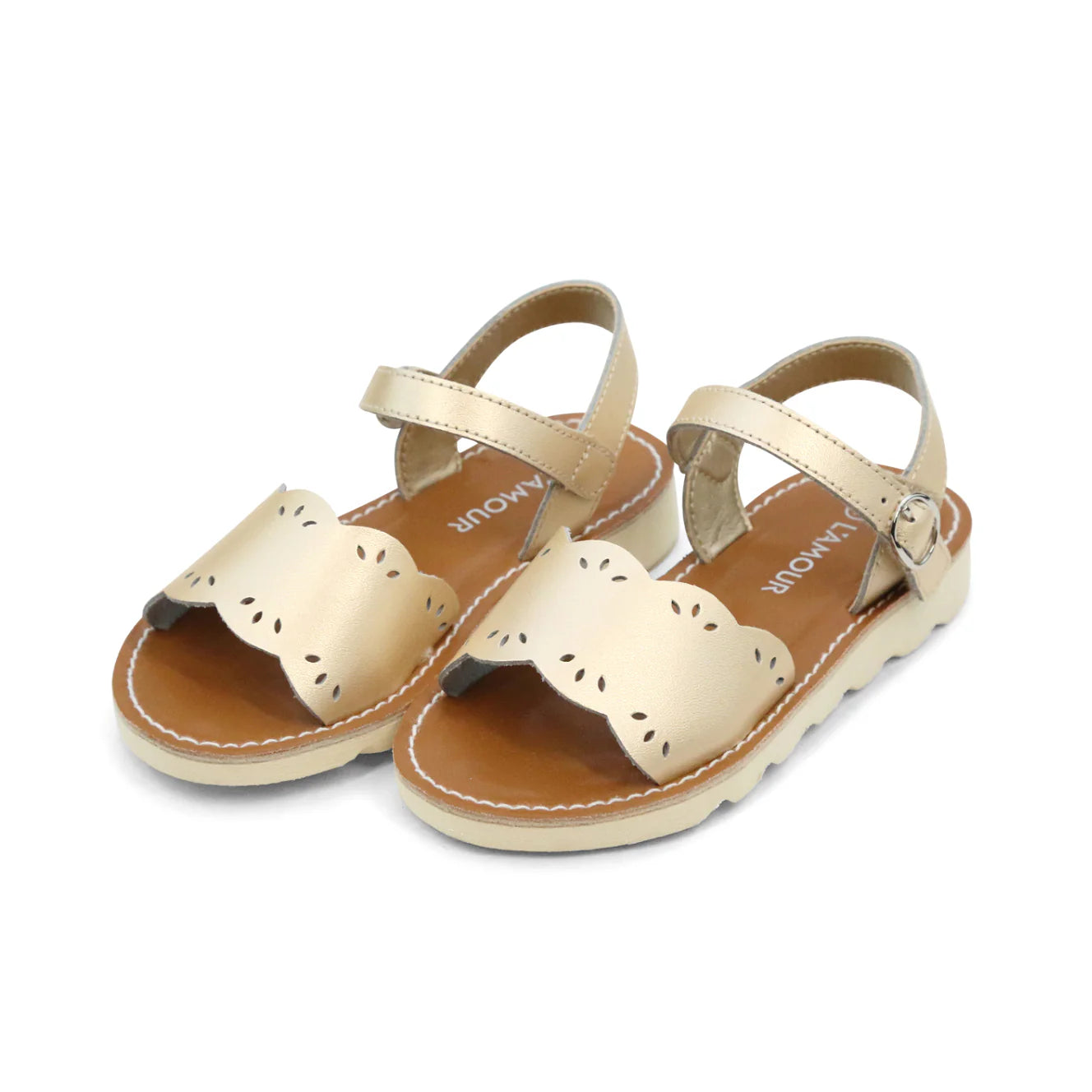 Ella Scalloped Sandal - Champagne