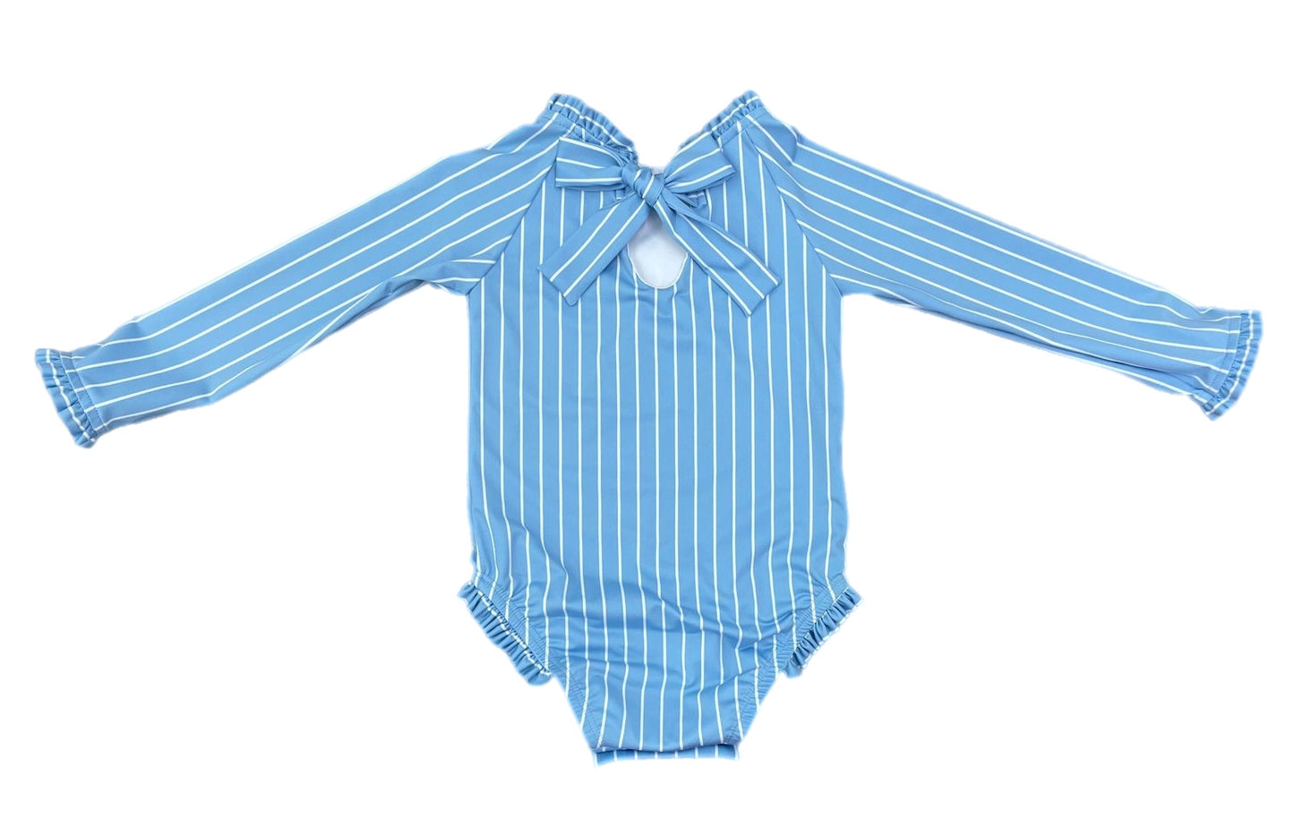 Leighton One Piece Rash Guard Swim - Blue Stripe