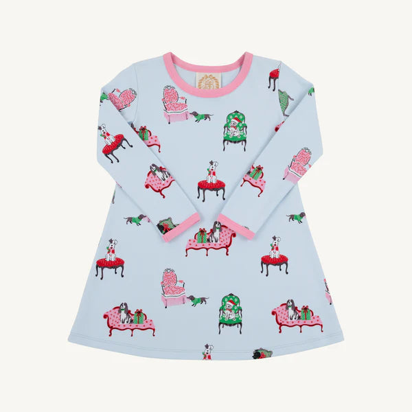 LS Polly Play Dress - Paw-recious/Hamptons Hot Pink