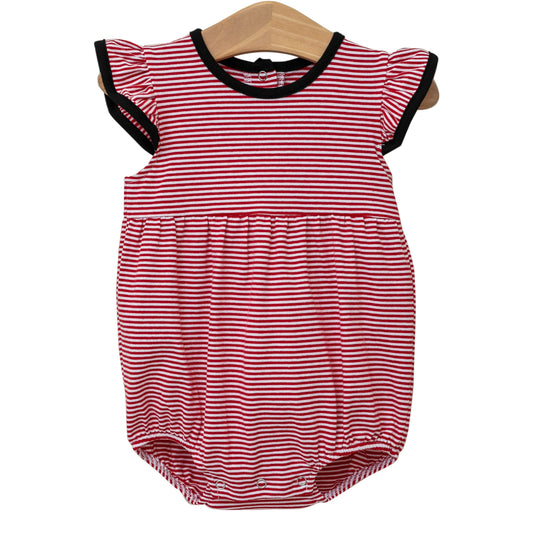 Lucy Game Day Bubble - Red Stripe/ Black