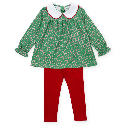 Morgan Set Girls' Legging Set - Candy Cane Lane