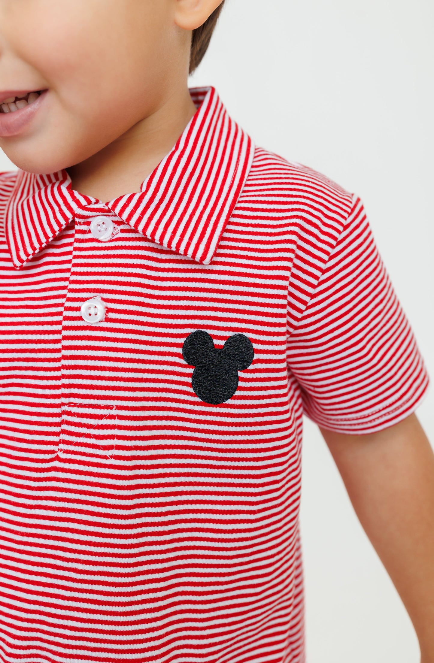 Red Stripe Mouse Polo