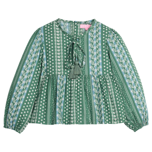 Riviera Top - Fairfield Forest Stripe