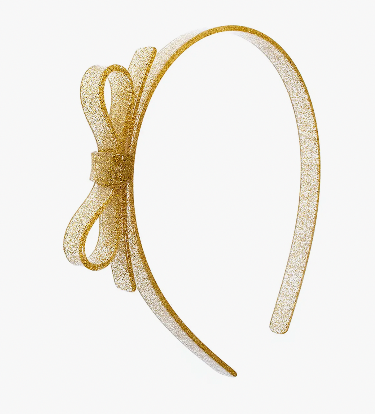 Glitter Gold Thin Bow Headband