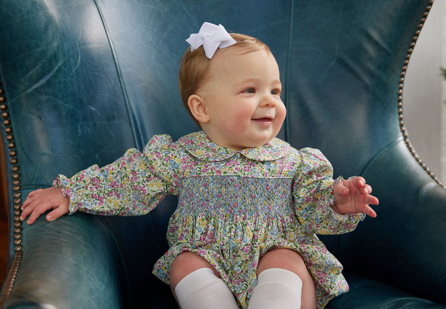 Smocked Charlotte Bubble- Green Gables