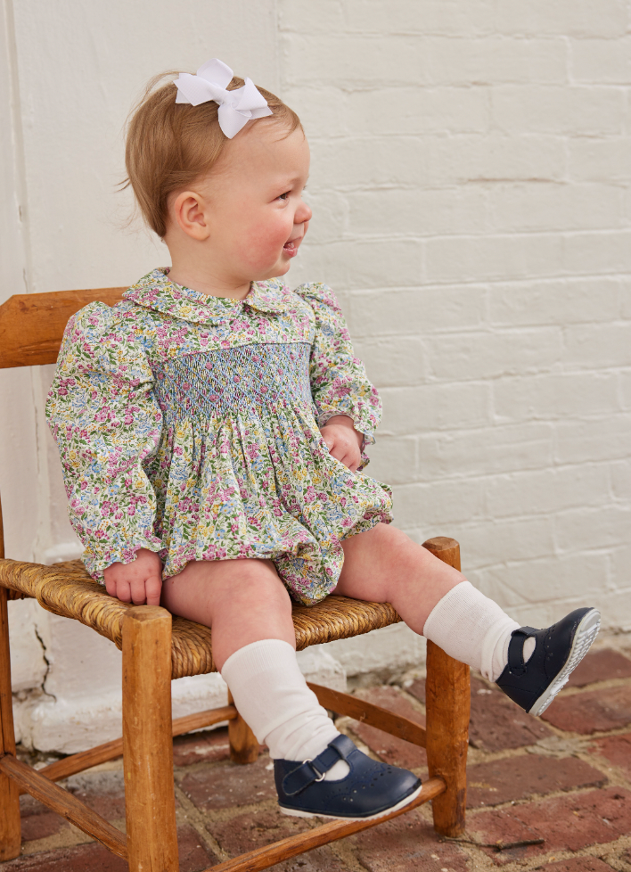 Smocked Charlotte Bubble- Green Gables