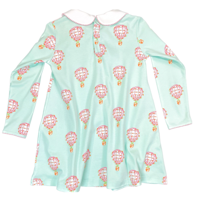 Twirling Pocket Dress- Pink Hot Air Balloons