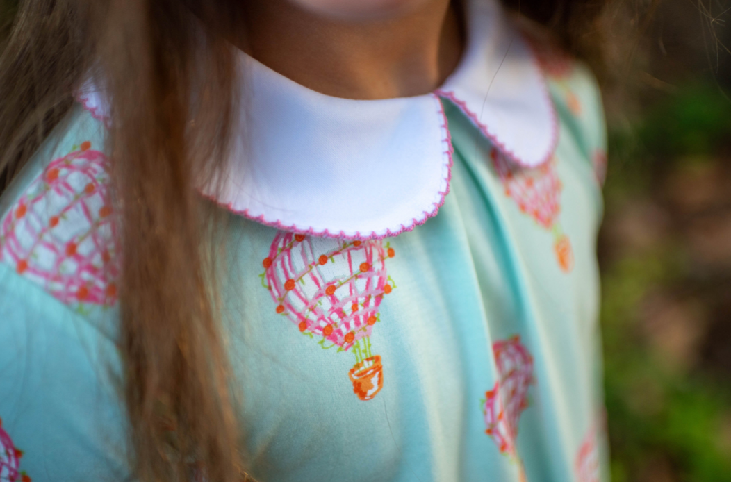 Twirling Pocket Dress- Pink Hot Air Balloons
