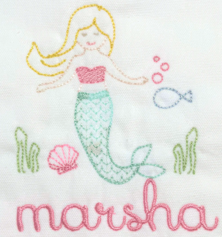 Mermaid Scene Monogram